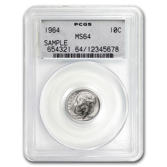 1964 Roosevelt Dime MS-64 PCGS (Sample Slab) 1964 Roosevelt Dime MS-64 PCGS (Sample Slab)